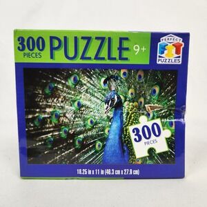 New Sealed Perfect Puzzles‎ Jigsaw Puzzle Peacock 300 pieces Age 9+ 18.25x11"